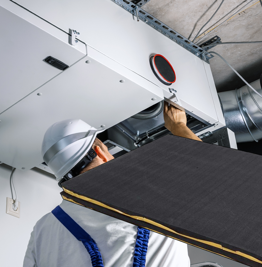 Fireseal Class 0 foam sheets for sound proofing, HVAC lining and fire