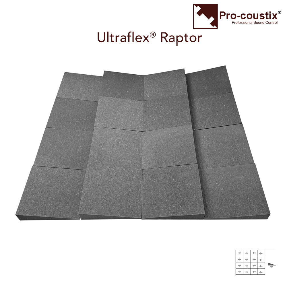 Pro-coustix Ultraflex Pro Raptor Acoustic Panels Foam Mid Grey