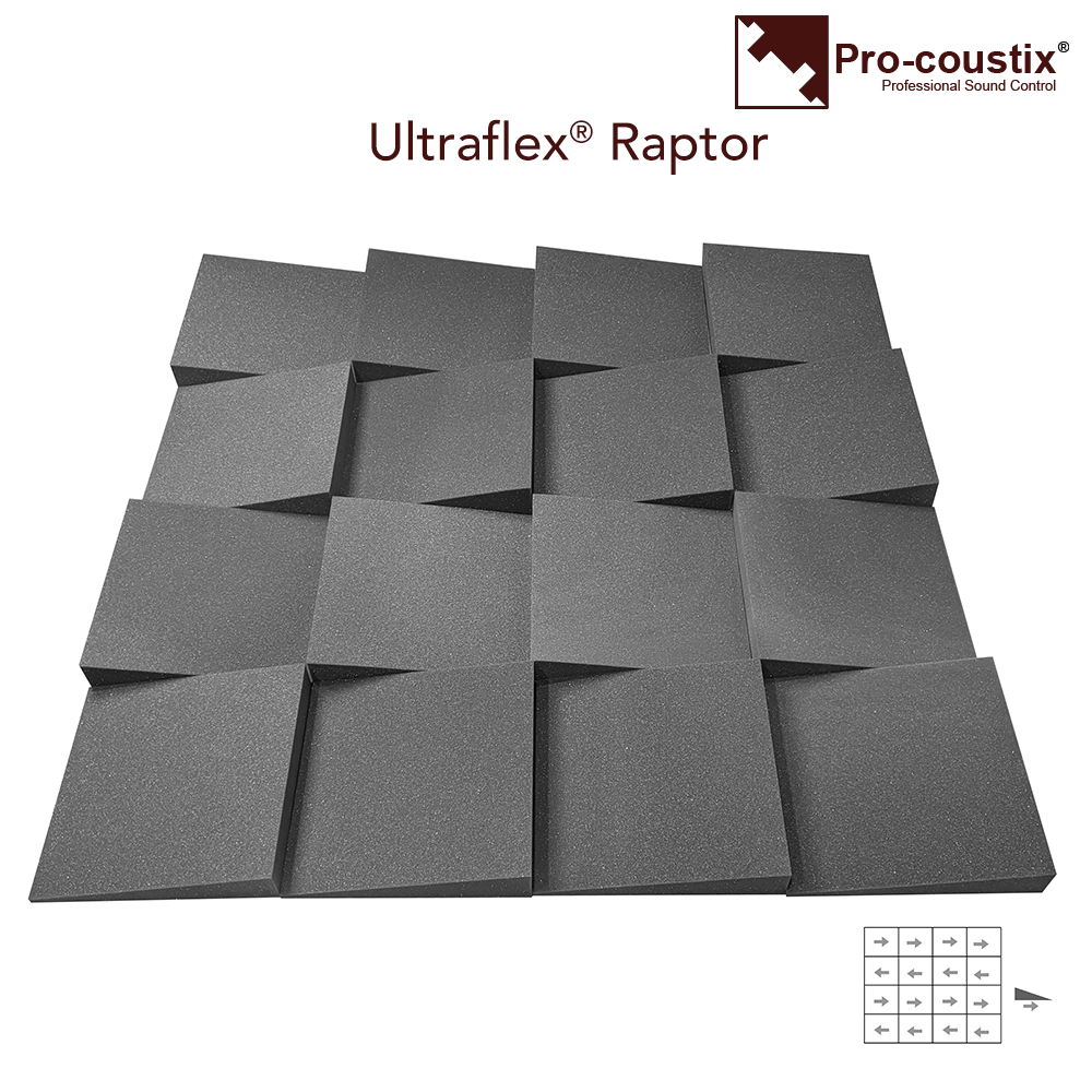 Pro-coustix Ultraflex Pro Raptor Acoustic Panels Foam Mid Grey