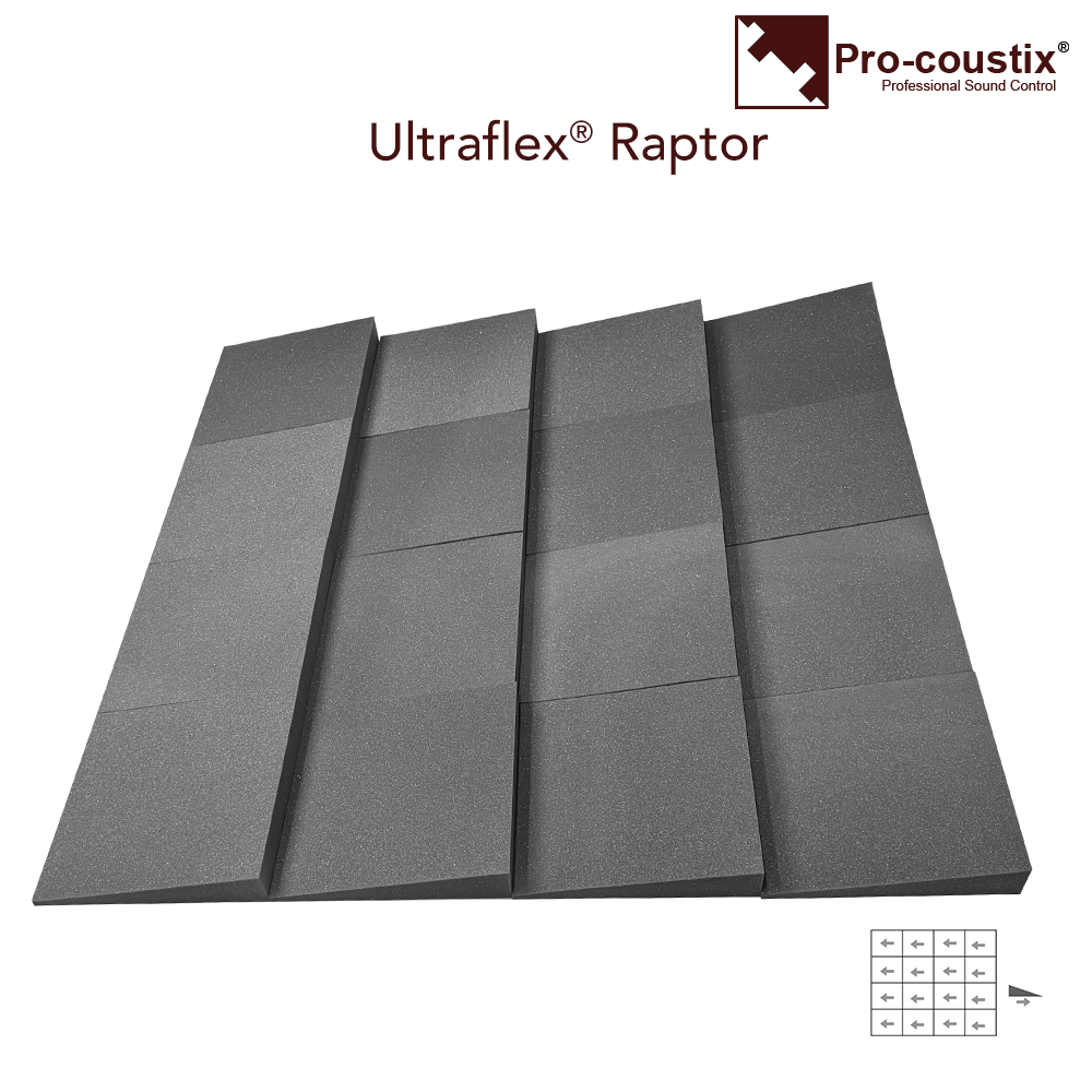 Pro-coustix Ultraflex Pro Raptor Acoustic Panels Foam Mid Grey
