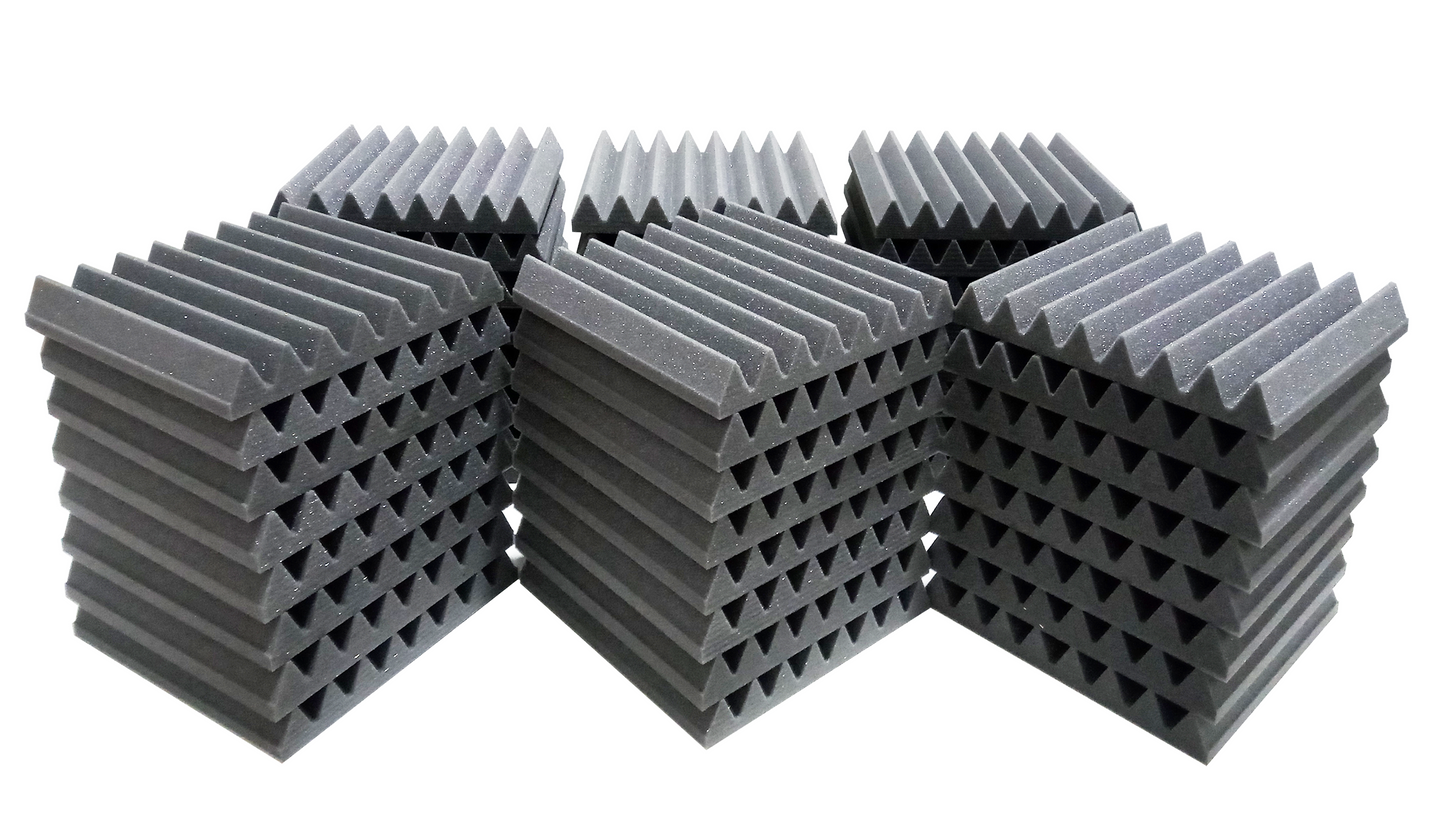 Pro-coustix Ultraflex Wedge acoustic foam tiles 300x300mm Mid Grey