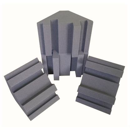 Studio pack acoustic treatment kit with 4x bass traps and 24x acoustic panels Mid Grey