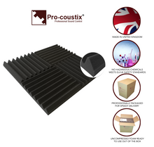 Load image into Gallery viewer, 48 Pack Pro-coustix Ultraflex Wedge acoustic foam tiles 300x300mm