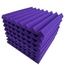 Load image into Gallery viewer, 48 Pack Pro-coustix Echostop Purple high density, fire retardant, acoustic foam tiles for vocal booths gamers