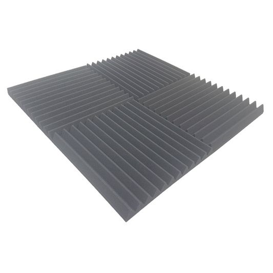 12 Pack Large Genuine Pro-coustix High Quality, Fire Retardant, Mid Grey Acoustic foam Wedge tiles 450x450x45mm