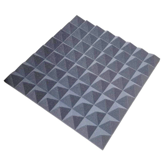 10x Large Pro-coustix Ultraflex Pyramid Acoustic Treatment Panels 600x 600x65mm  Mid Grey