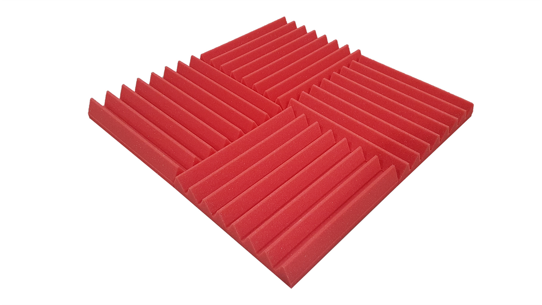 24 Pack Pro-coustix Echostop Red high density, fire retardant, acoustic foam tiles for vocal booths gamers