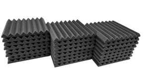 24 Pack Pro-coustix Echostop high density, fire retardant, acoustic foam tiles for vocal booths gamers and voice over booths and large coverage Dark Grey