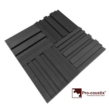 Load image into Gallery viewer, 24 Tiles Pro-coustix Ultraflex Razor Exclusive Design Acoustic Foam sound tiles
