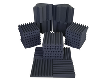 Load image into Gallery viewer, Studio pack acoustic treatment kit with 4x bass traps and 24x acoustic panels